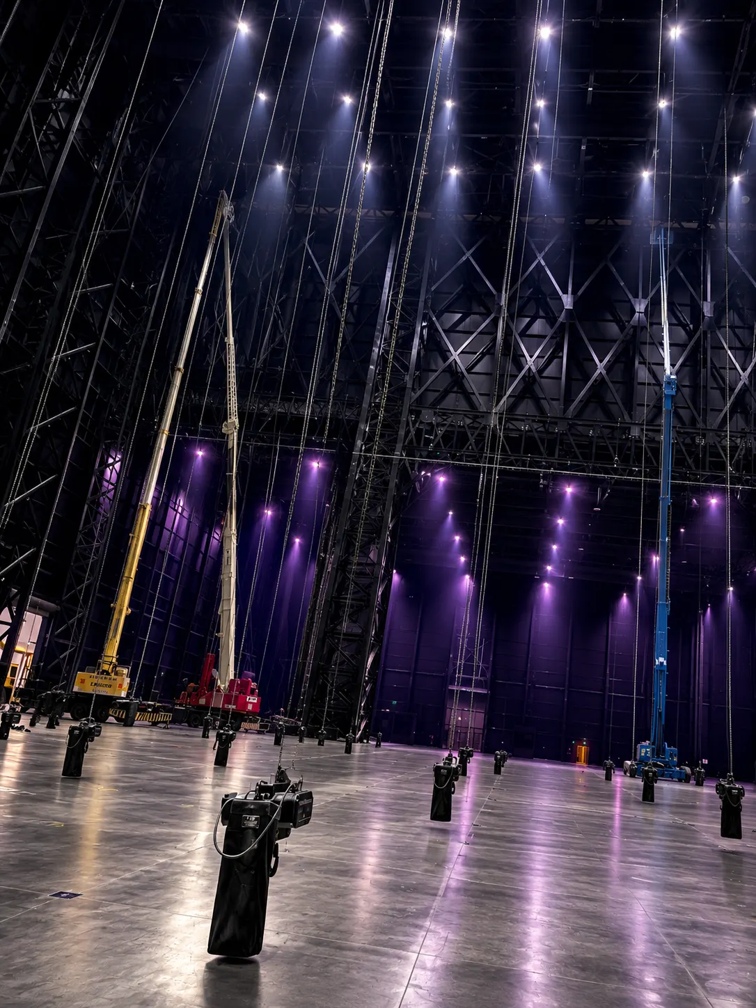 Rigging-Setup über einer Veranstaltungsfläche
